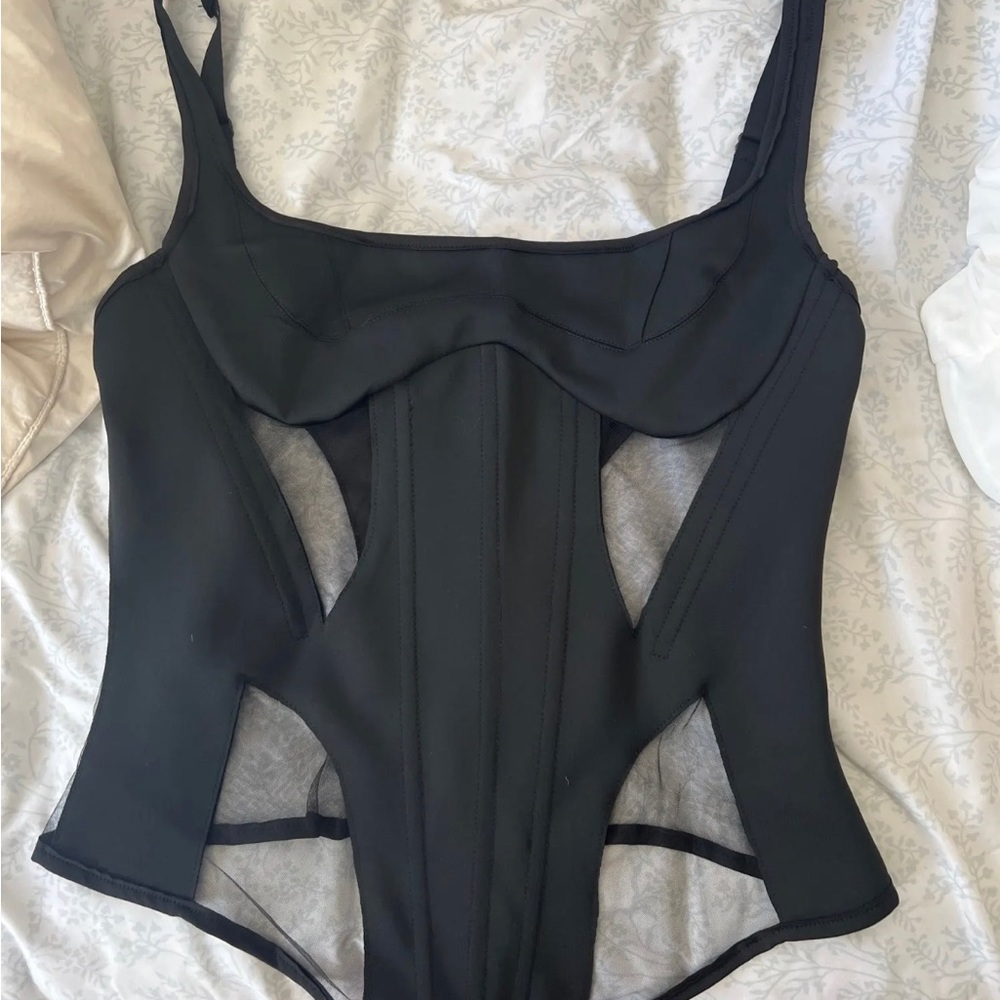 Sexy Mesh Perspective Patchwork Slim Suspend Wome… - image 4